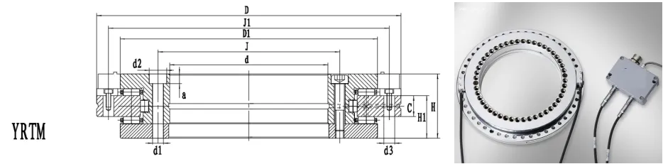 YRTM轉(zhuǎn)臺(tái)軸承剖面圖